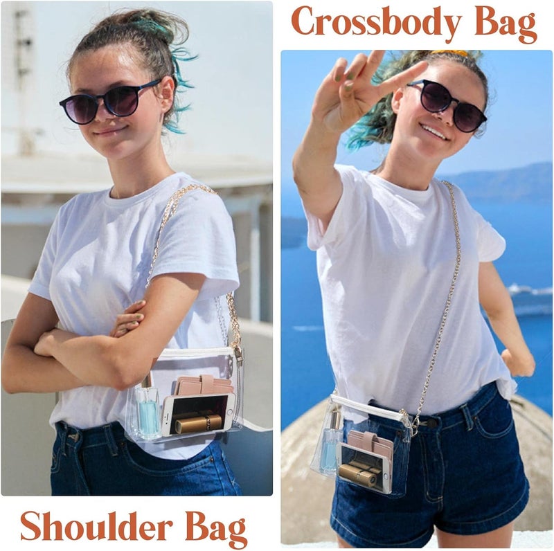 Lorbro Clear Purse for Women Stadium Approved, Clear Crossbody Bag with Zipper Closure, Transparent Purse for Concert Sports - Image 2